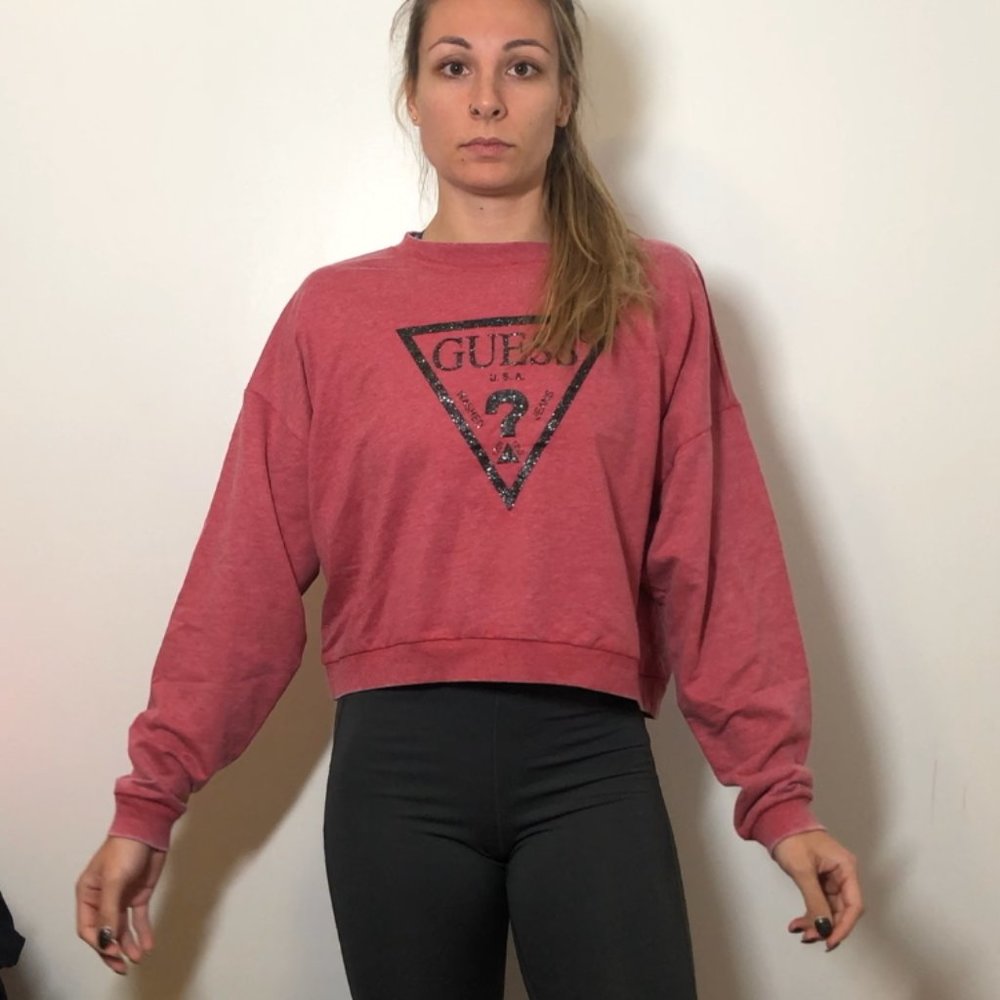 NWT Guess Acid Wash Crop Sweater